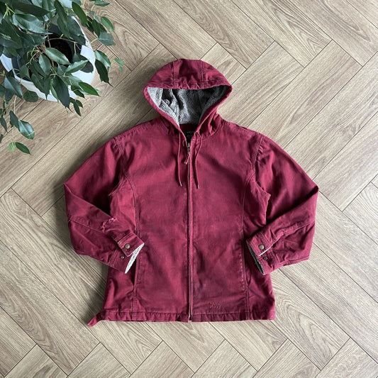 Vintage Women’s Workwear Jacket Size M Y2K Active Canvas Red