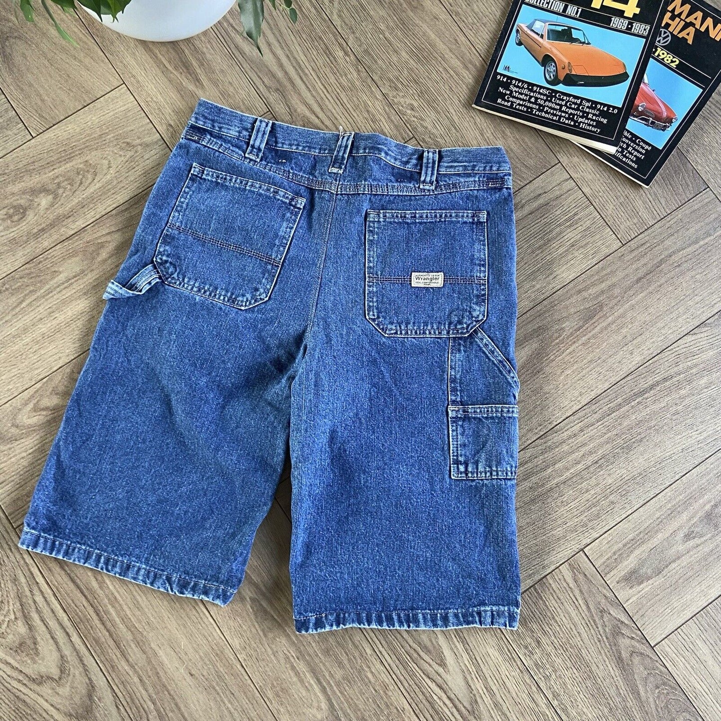 Vintage Wrangler Baggy Denim Jorts Y2K W34 Shorts Blue