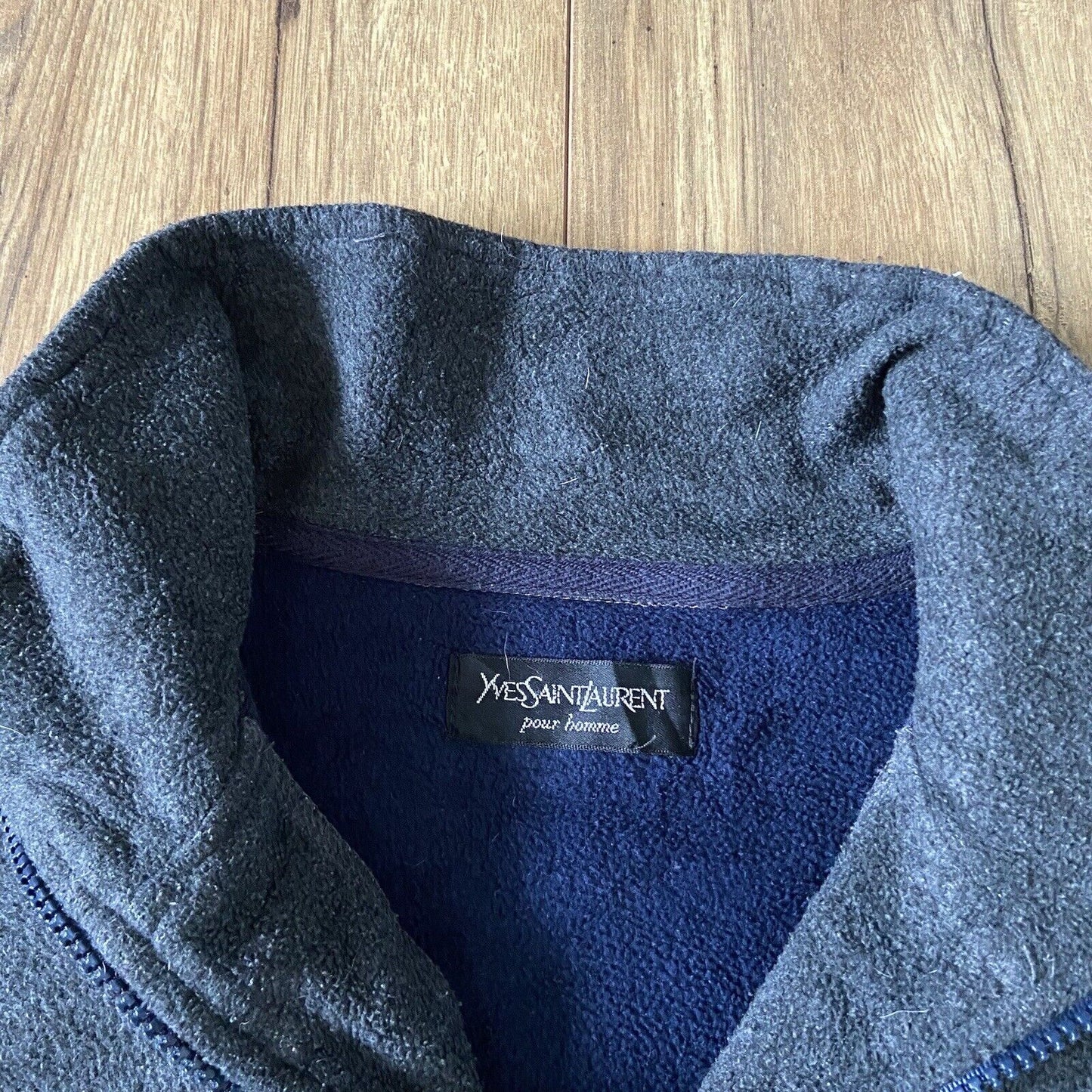 Vintage Yves Saint Laurent YSL Fleece 90s Fits XL Spellout Embroidered 1/4 Zip