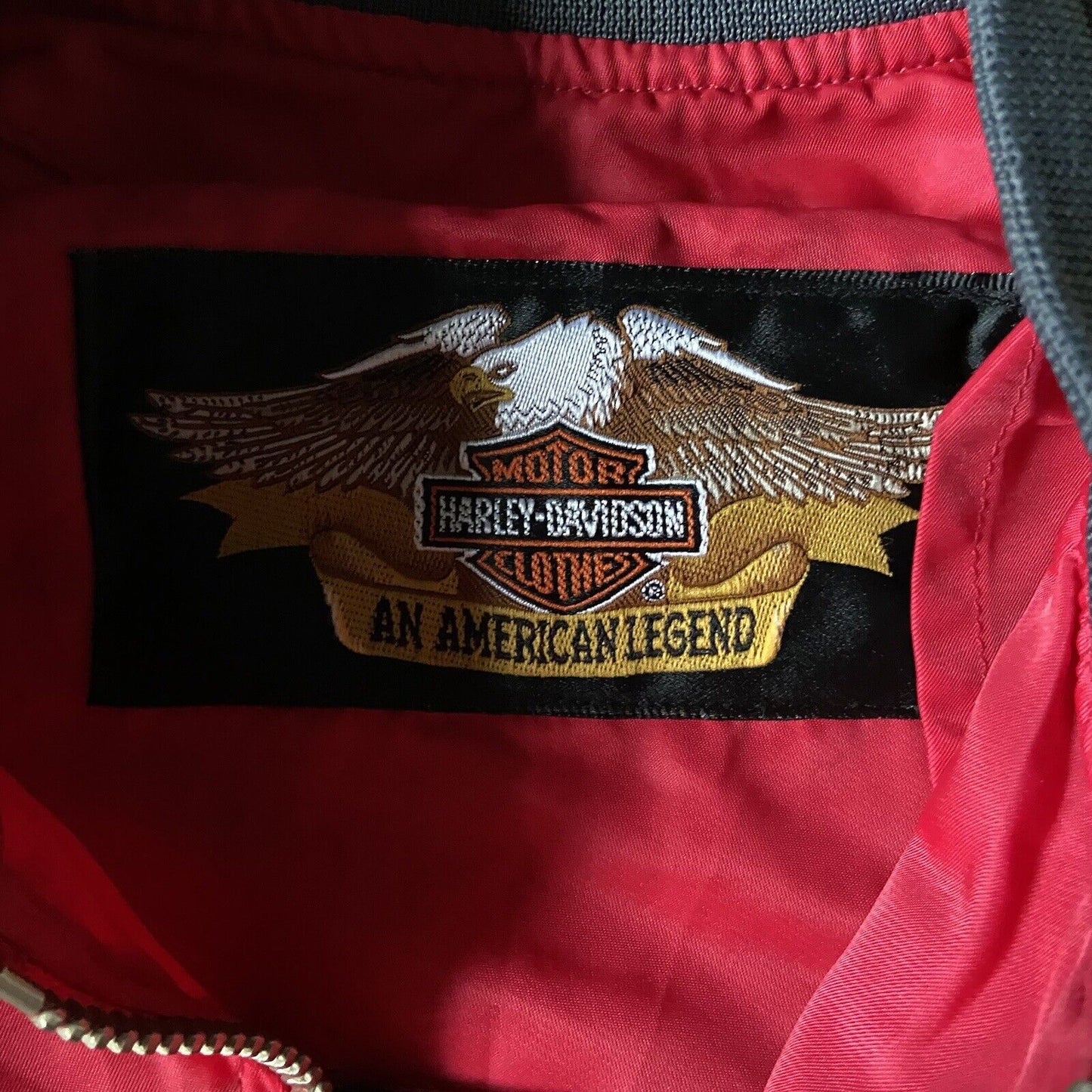 Vintage Harley Davidson Bomber Jacket Size L 90s Red