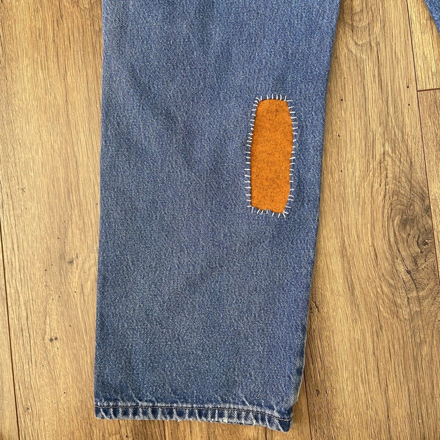 Vintage Dickies Sashiko Jeans W36 L32 Carpenter Workwear Blue Pants