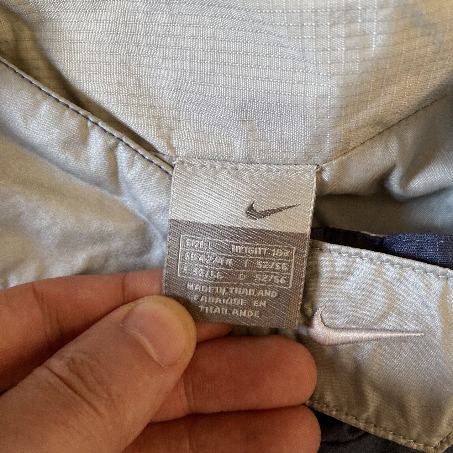 Vintage Nike Track Jacket Size L Y2K  Zip Up Ripstop Blue Rare