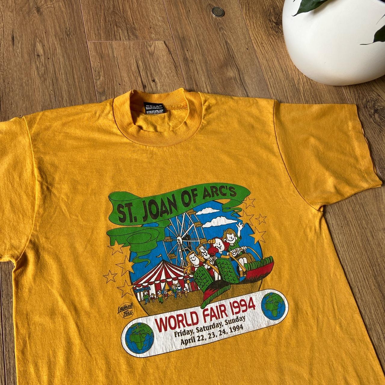 Vintage souvenir graphic single stitch t shirt yellow 90s size M made in USA