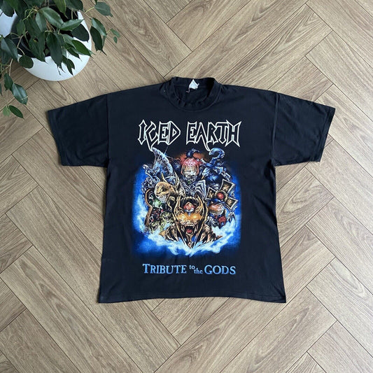 Vintage Iced Earth Tribute To The Gods Graphic T Shirt Size XL Black