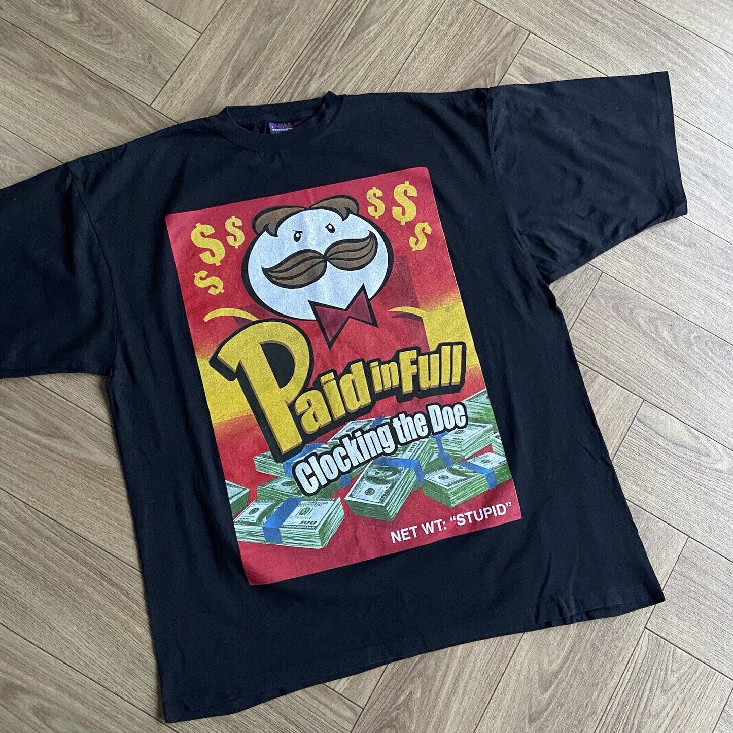 Vintage Paid In Full Pringles T Shirt Size XXL Y2K Black