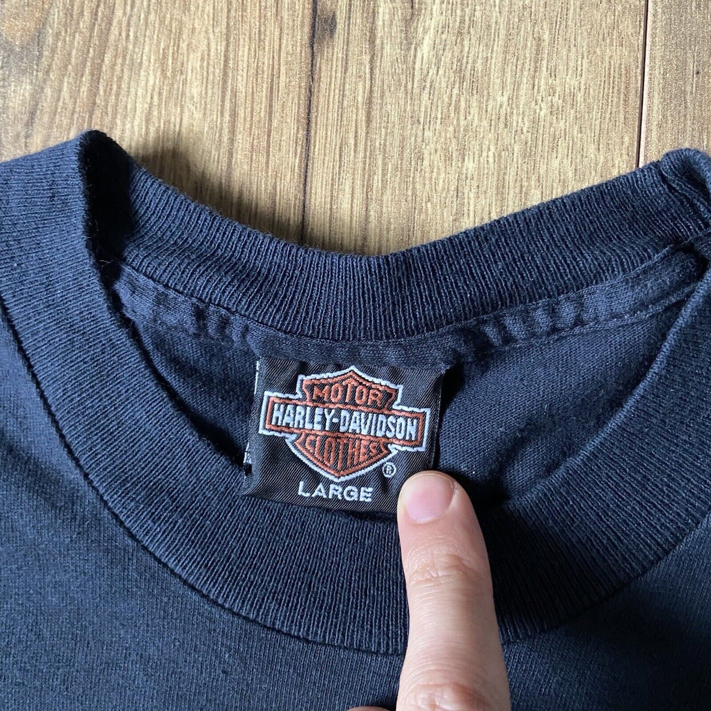 Vintage Harley Davidson Graphic Single Stitch T Shirt Size L 90s Black