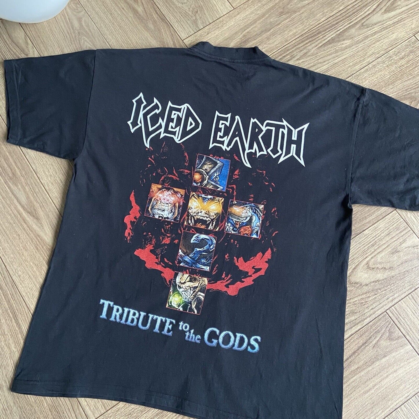 Vintage Iced Earth Tribute To The Gods Graphic T Shirt Size XL Black