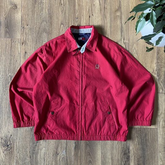 Vintage Tommy Hilfiger Harrington Jacket 90s Size L Red Casual