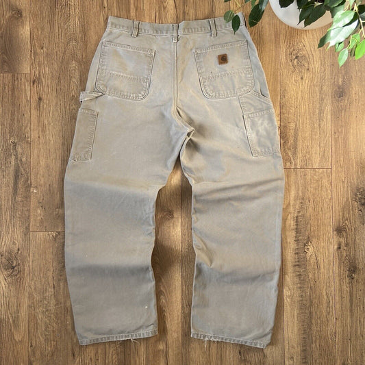 Vintage Carhartt Jeans W35 L32 Utility Workwear Pants Green