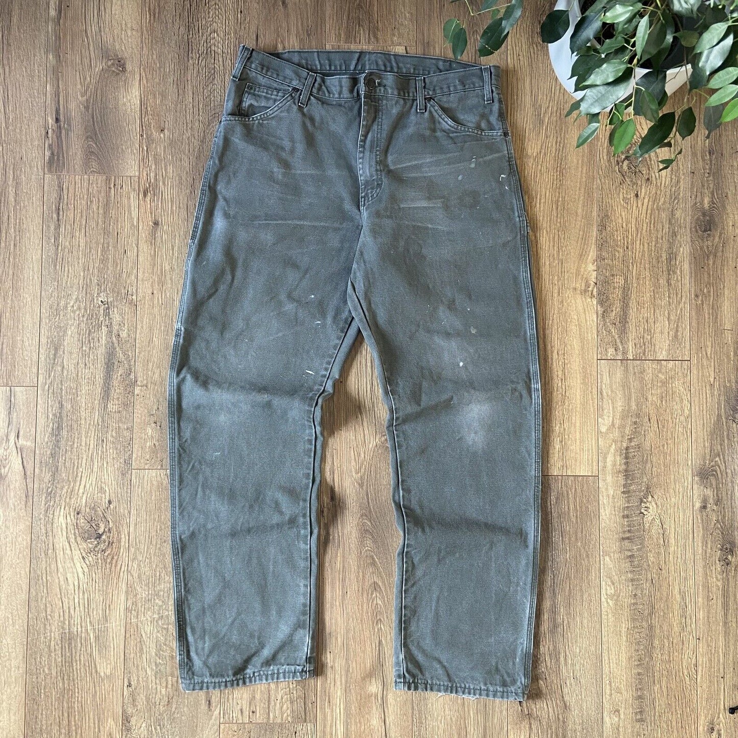 Vintage Dickies Jeans W38 L32 Utility Workwear Carpenter Green