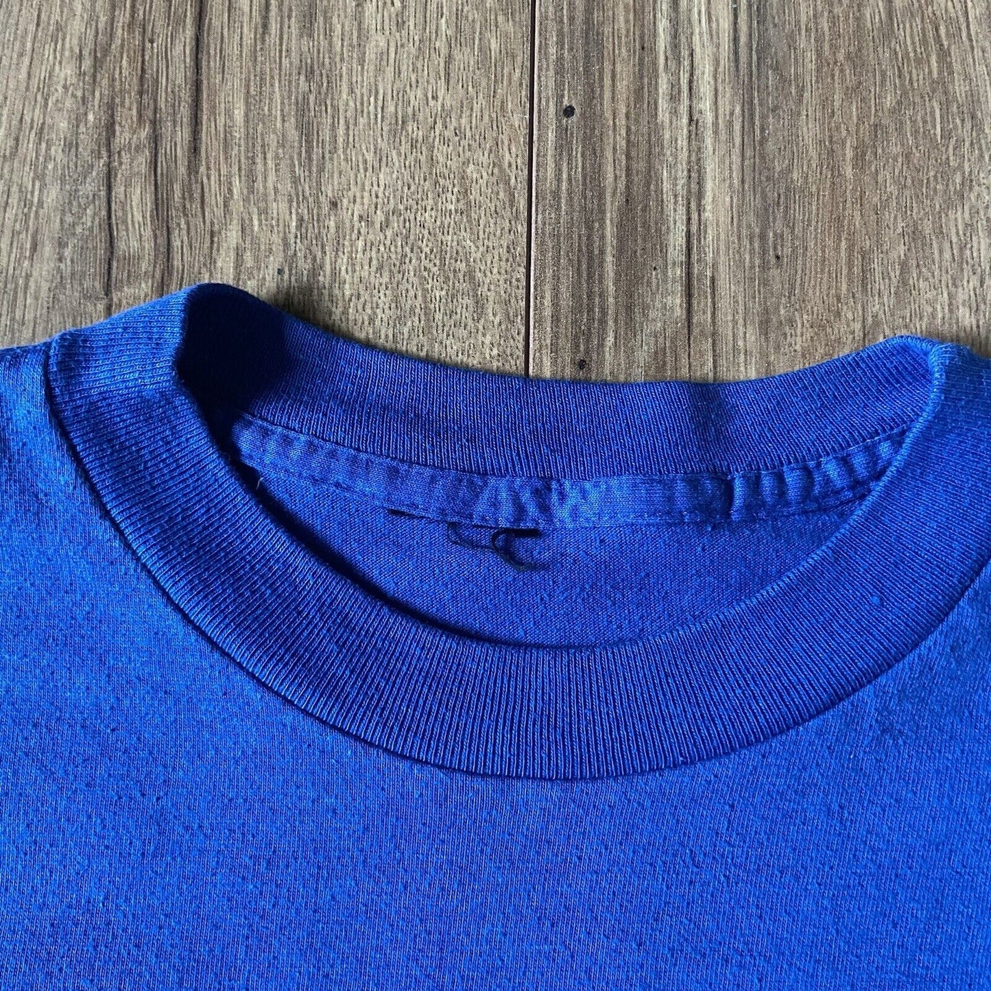 Vintage Single Stitch Graphic T Shirt Fits S 80s Blue Long Sleeve