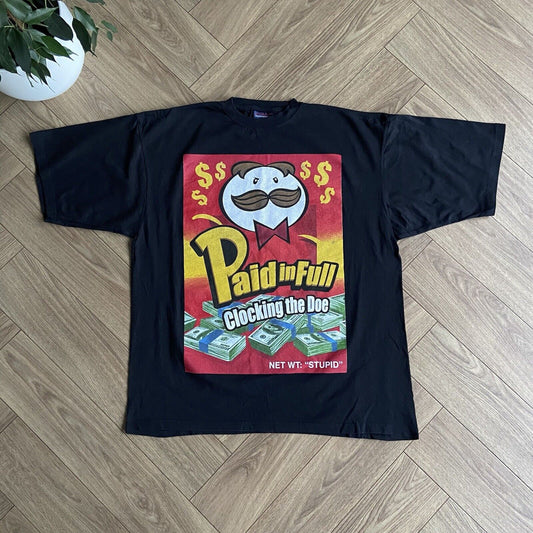 Vintage Paid In Full Pringles T Shirt Size XXL Y2K Black