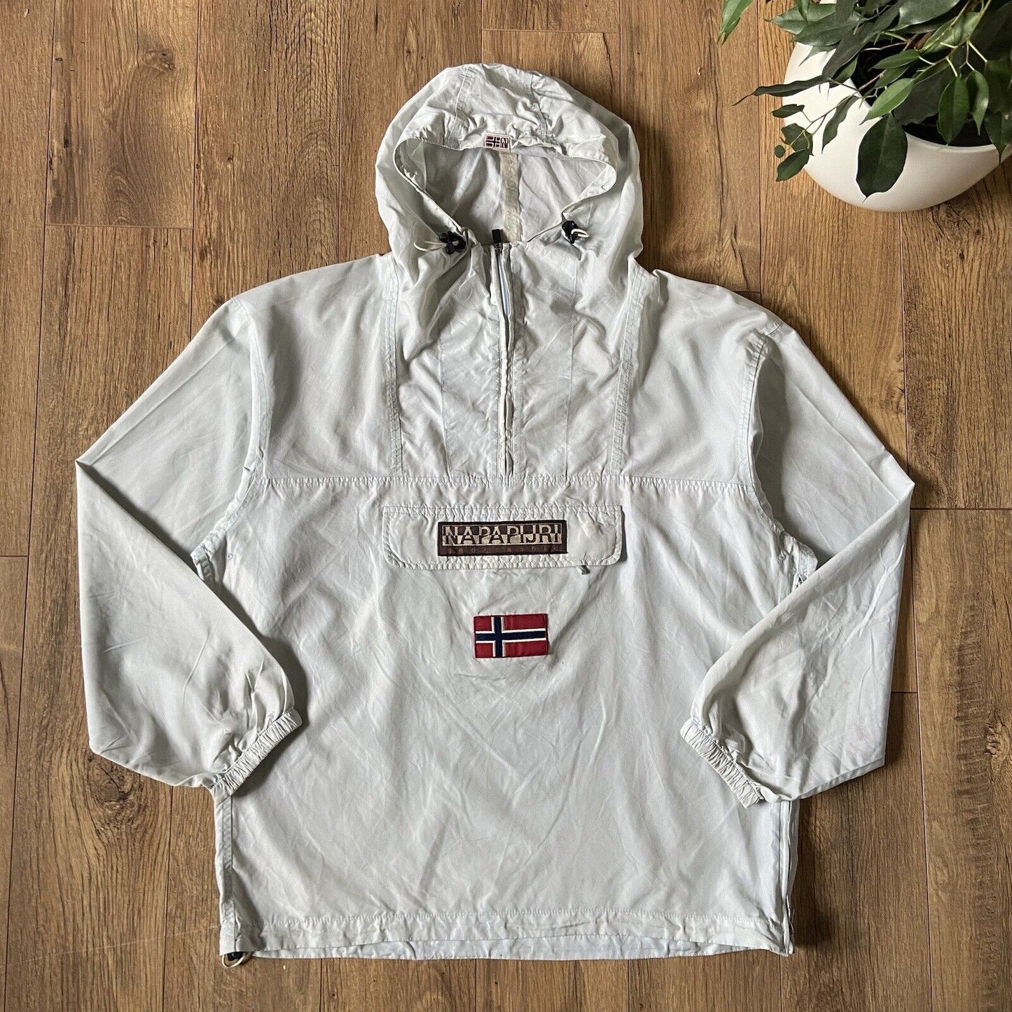 Napapijiri Smock Pullover Jacket Size L White Waterproof