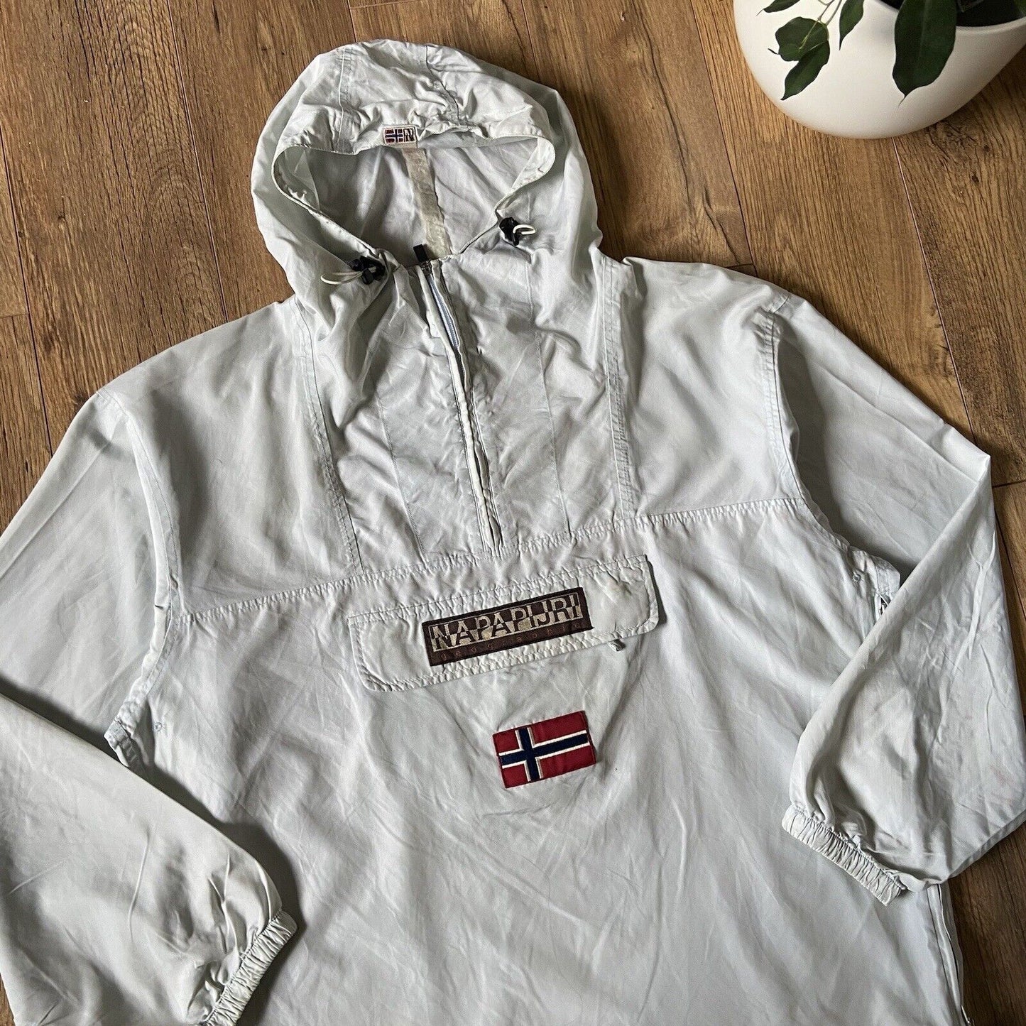 Napapijiri Smock Pullover Jacket Size L White Waterproof