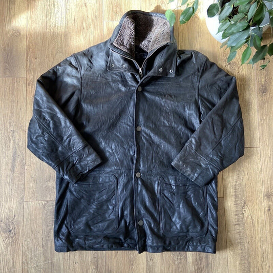 Vintage Camel Collection Leather Jacket Size XXL 80s Detachable Fleece Lining