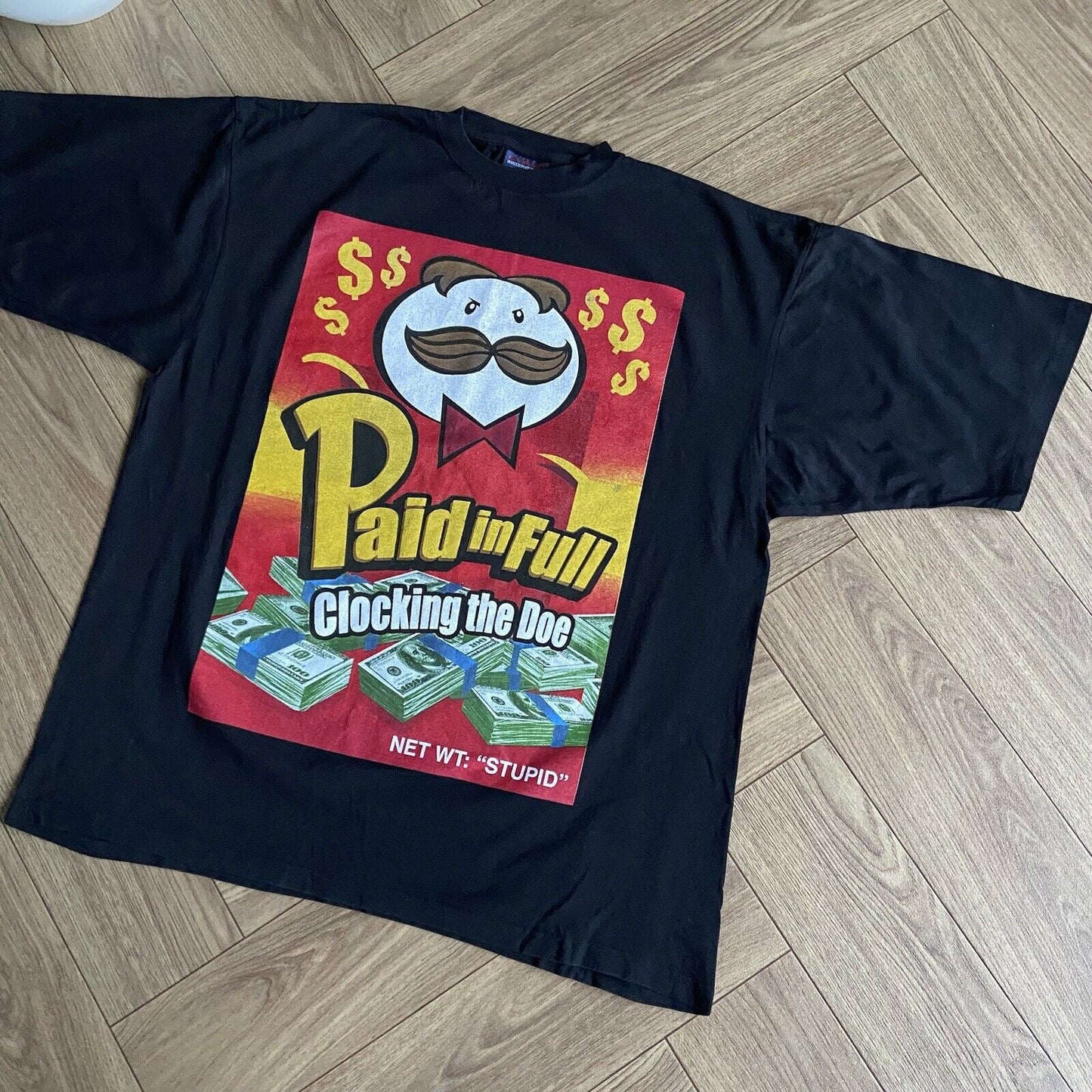 Vintage Paid In Full Pringles T Shirt Size XXL Y2K Black