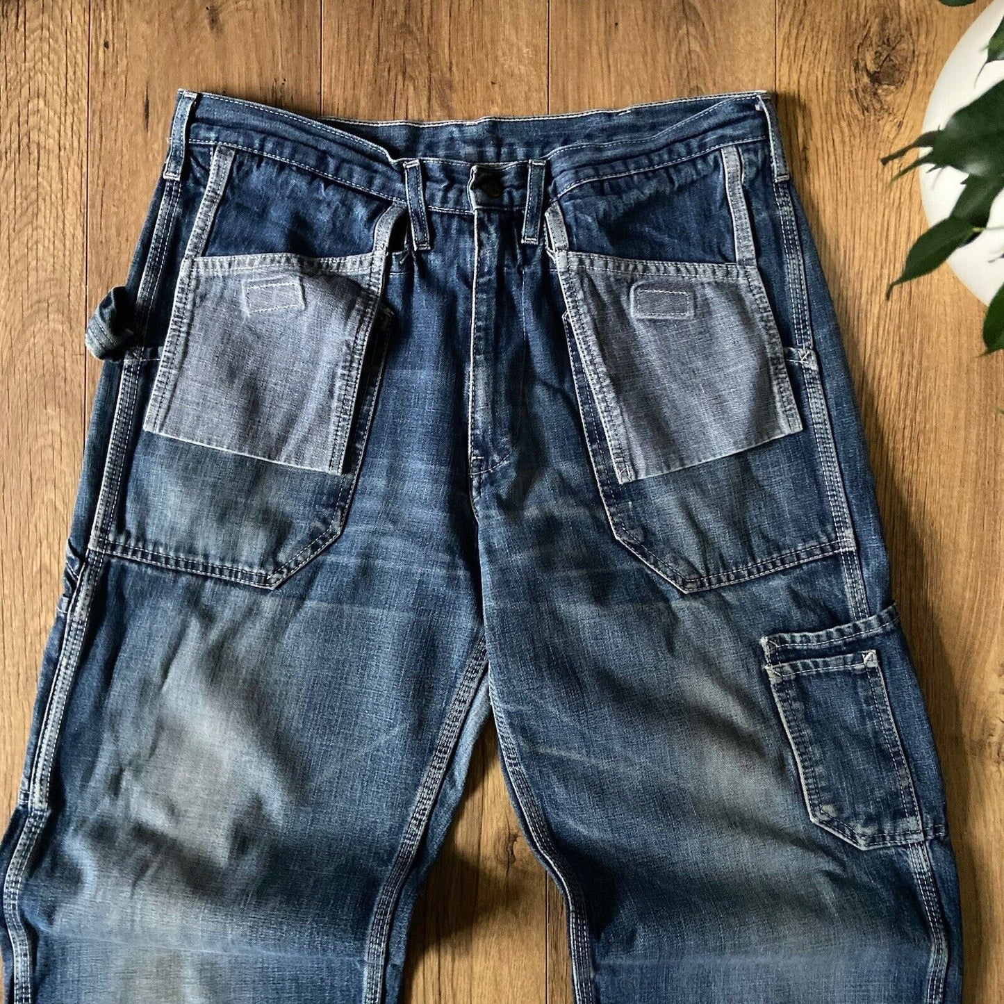 Vintage Lee Jeans W33 L29 90s Utility Workwear Carpenter