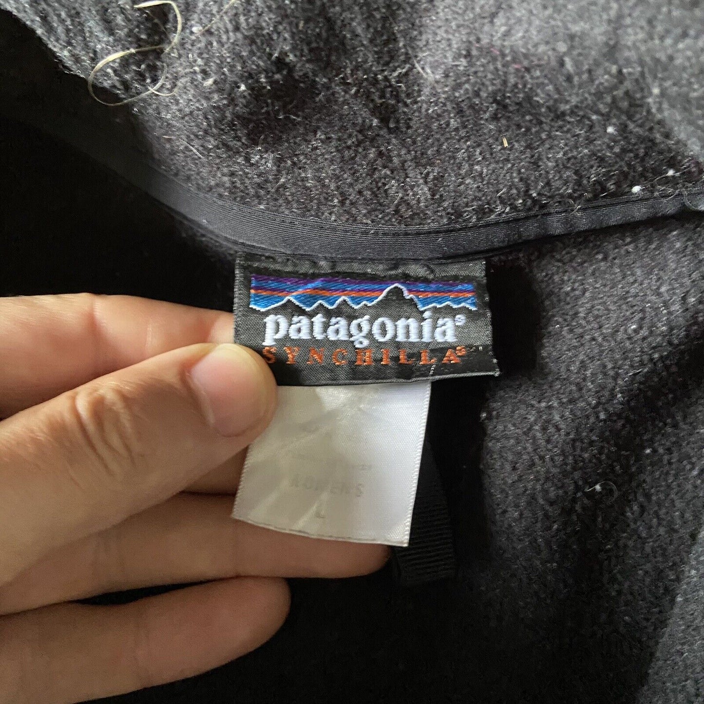 Vintage Patagonia Fleece Y2K Women’s Size L Full Zip Black Synchilla