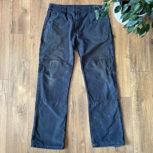 Grey vintage Dickies double knee carpenter jeans 36x34