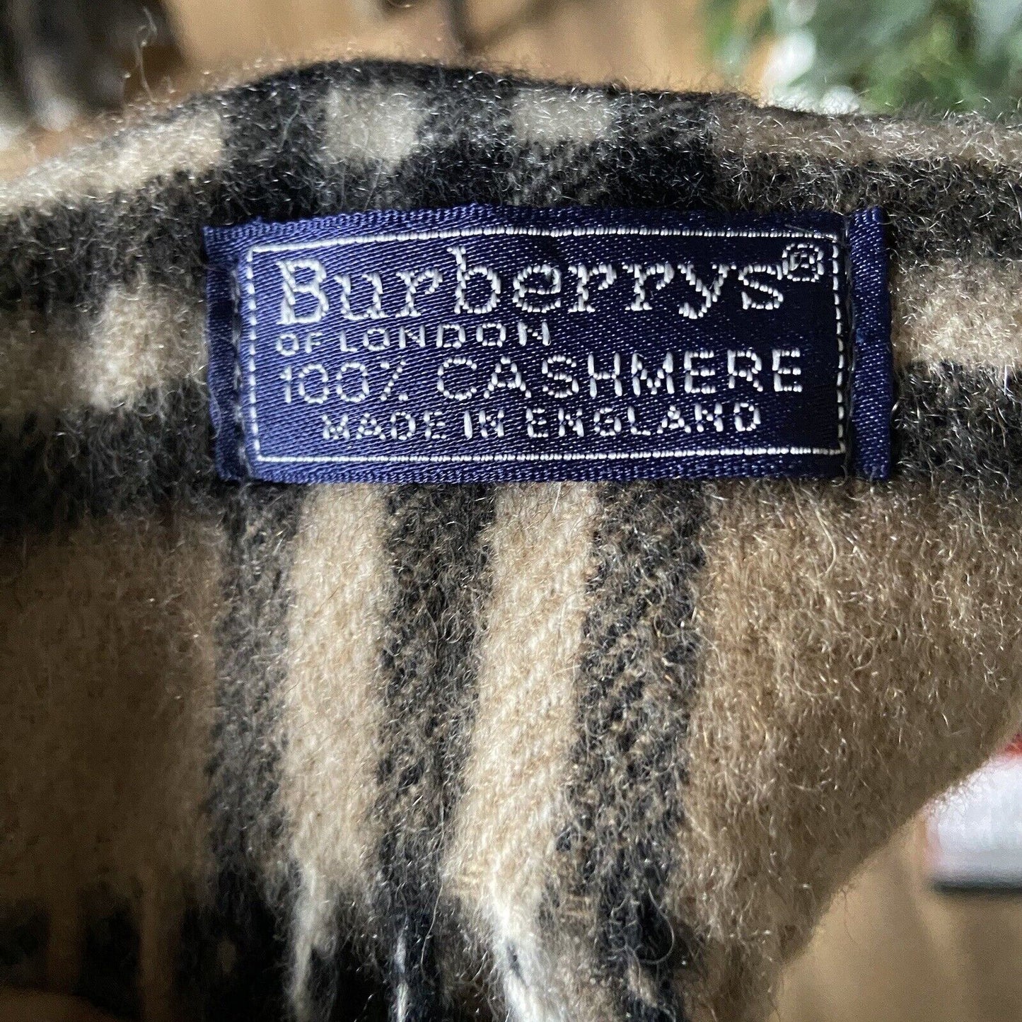 Vintage Burberry Scarf Authentic , Made In England, 100% Cashmere