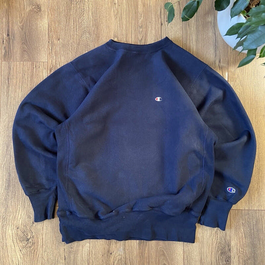 Vintage Champion Reverse Weave Sweatshirt Size XL 90s Navy